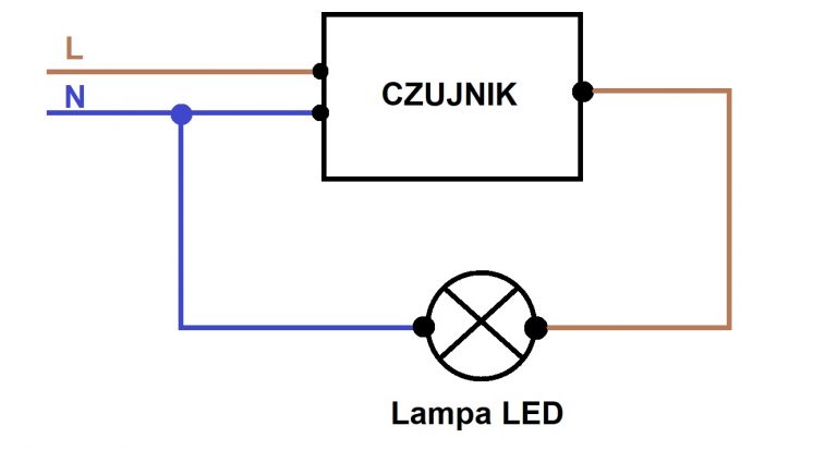 Jak podłączyć lampę z czujnikiem ruchu bez uziemienia?