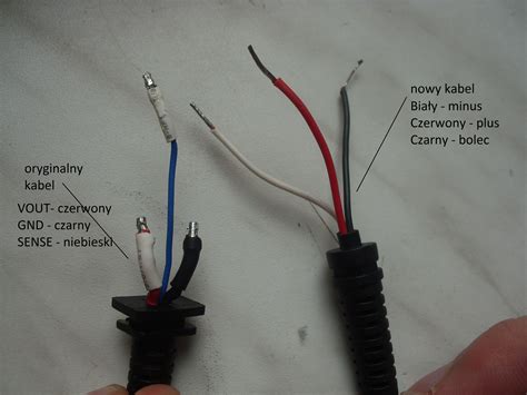 Który kabel to plus a który minus w ładowarce?